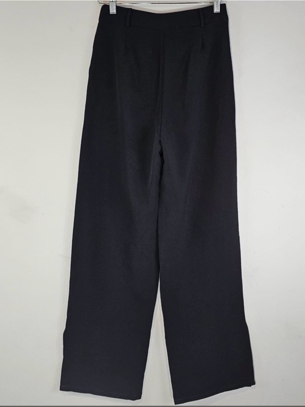 WHITE FOX Press Pause Black Wide Leg Split Hem Pants Size Medium NWT - Picture 8 of 12